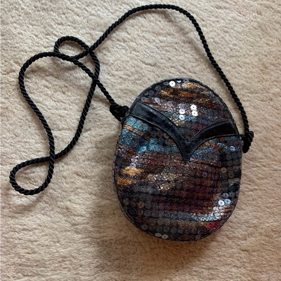 Vintage 80s Sequin Bag - Made In Germany - Picture 9 of 9